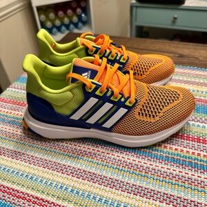 Adidas Big Boy Neon Orange and Blue Sneakers